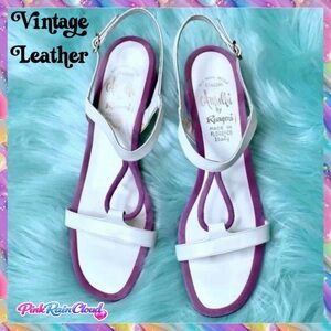 Amalfi By Rangoni 70s SUEDE LEATHER Strappy Low Heel Sandals Women’s 8.5